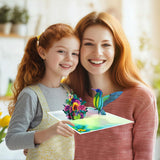 Hummingbird Birthday Card Pop Up For Women, Wife, Grandma, 3D Popup Greeting Card For Mothers Day, Fathers Day, Valentines Day, Anniversary, Thank You, Get Well