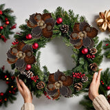 10In Brown Christmas Flowers 8 Pcs Large Christmas Glitter Magnolia Flowers Christmas Tree Ornaments Giant Artificial Flowers With Stems For Xmas Tree Holiday Decorations