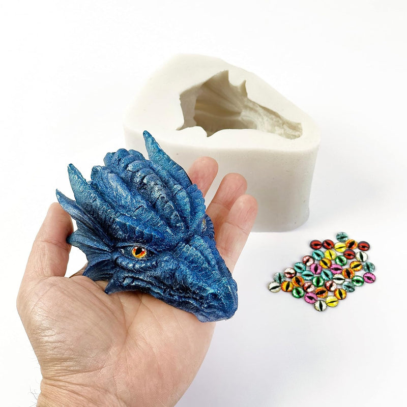 3D Large Dragon Head Silicone Molds For Epoxy Resin, Cake Decorating, Soap, Co