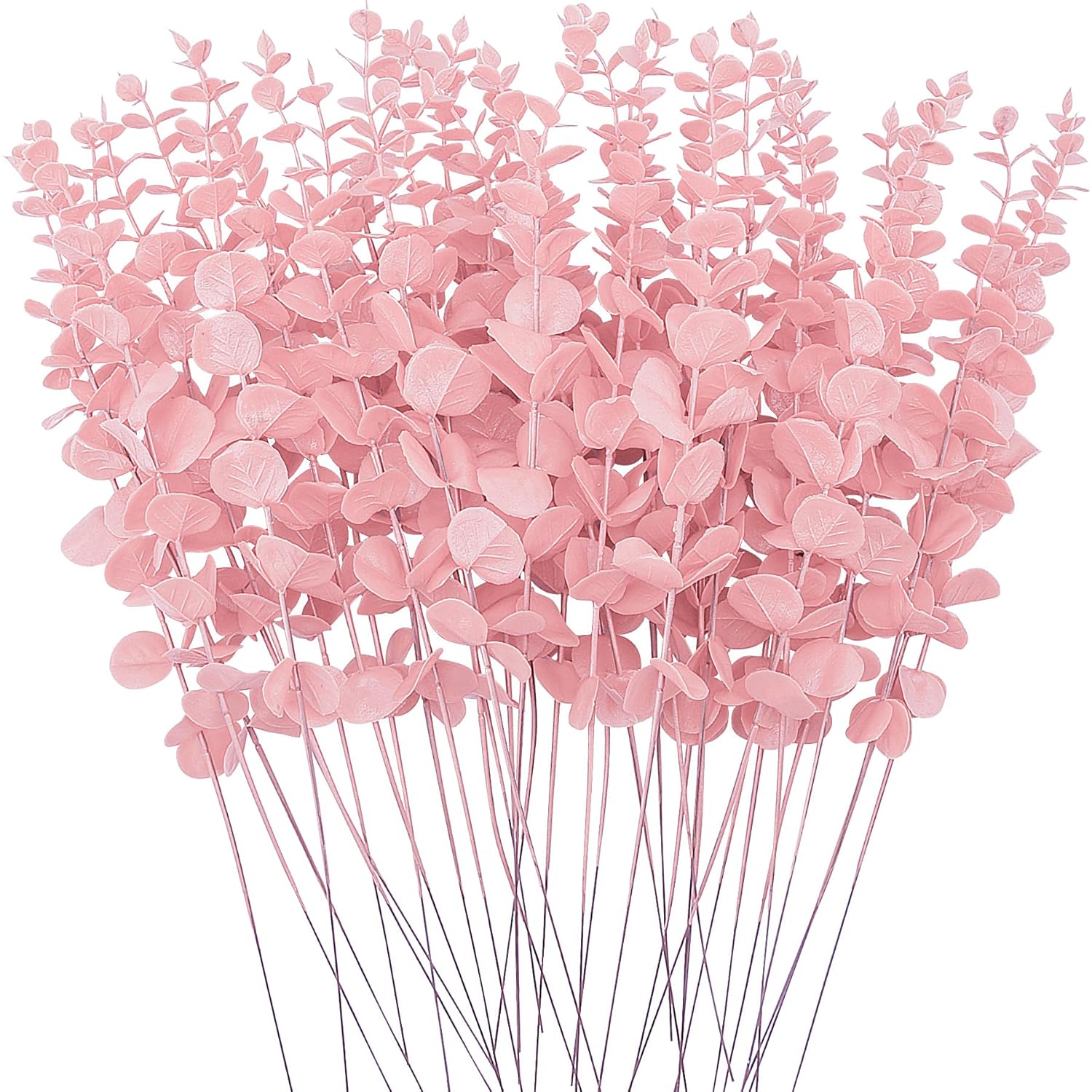 36 Pcs Pink Eucalyptus Stems Artificial Leaves Faux Eucalyptus Stems Branches 15 Inch For Wedding Bouquet Home Deco