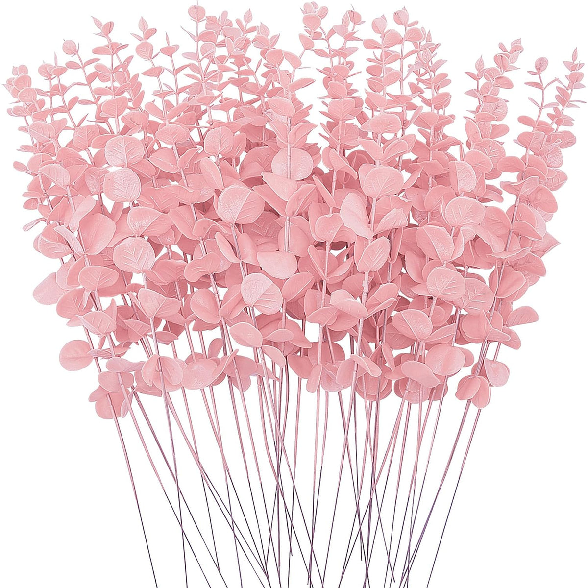 36 Pcs Pink Eucalyptus Stems Artificial Leaves Faux Eucalyptus Stems Branches 15 Inch For Wedding Bouquet Home Deco