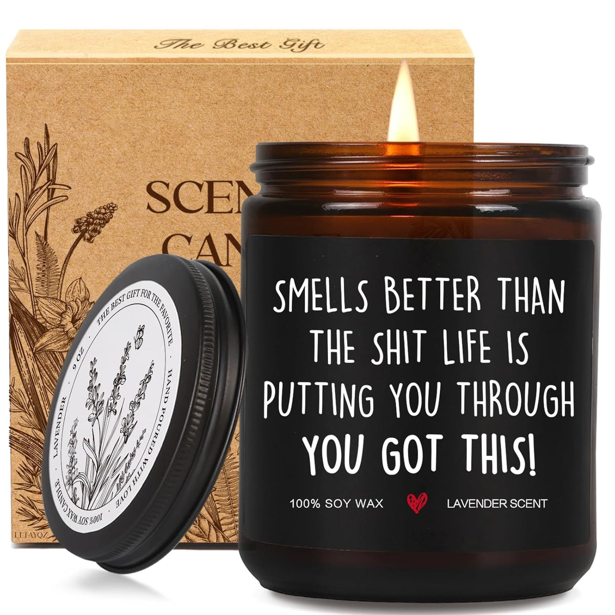 Hard Times, Cancer Care, You Got This Scented Candle Gift For Cancer Patients Her Him Mom Wife Grandma Girlfriend, Funny Get Well, Encouragement, Feel Better, After Surgery, Cheer Up Candle Gifts-36