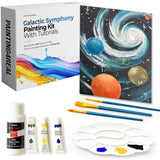 Diy Art Painting Kit For Adults – Learn To Paint Galactic Symphony With Video Tutorials, 9 Pieces Acrylic Paint Set For Adults, Perfect Holiday Gifts Art & Craft For Adults, Beginner
