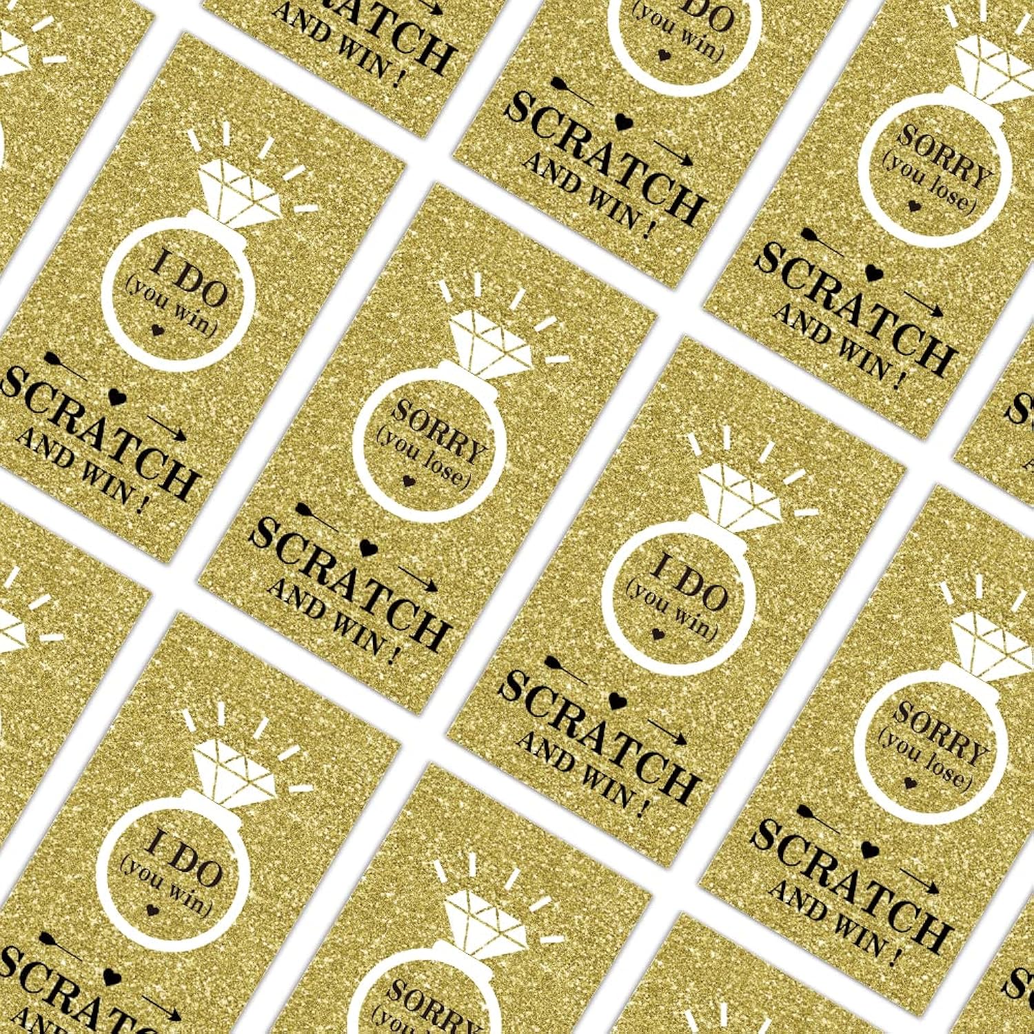Gold Diamond Bridal Shower Scratch Off Game Cards?32 Pcs? Gift Certificate Scratch Off Cards Activity For Wedding Festive Raffle Tickets Family Holiday Games Supplies For Kids Adults