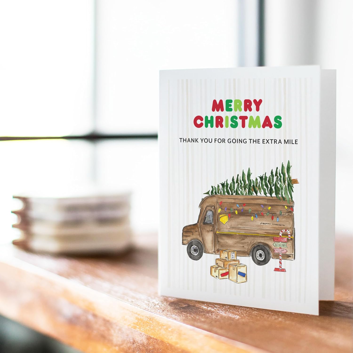 Thank You My Driver, Heartfelt Christmas Gifts For Delivery Drivers & Couriers, Appreciation Card To Show Gratitude This Holiday, Christmas Thank You Delivery Truck, Perfect Single Holiday Card