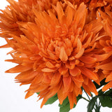 Orange Artificial Mums For Outdoors Fall Fake Mums Bush 5 Heads Silk Chrysanthemum Flowers Bouquets Autumn Faux Spider Mum Flower Large Floral Arrangements Fall Decorations For Home