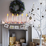 24 Pack Halloween Hanging Floating Led Taper Candles Battery Operated, Flameless Flickering Electric Fake Tapered Candles Bulk For Window Chandelier Christmas Table Home Party Decorations