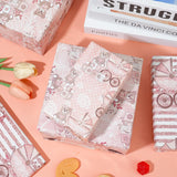 Baby Girl Wrapping Paper 8 Pc Pink Gifts Wrap Bear Stroller Patterns For Kids Girls Baby Shower Birthday Holiday 19.6 X27.8Inch