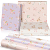 Beautiful Gift Wrapping Paper Rolls For Baby Shower - Cute Set Of 3 Quality Rolls For Girls Birthdays & Baby Showers - Add A Touch Of Magic To Every Gift You Wrap - 17 X 120 In