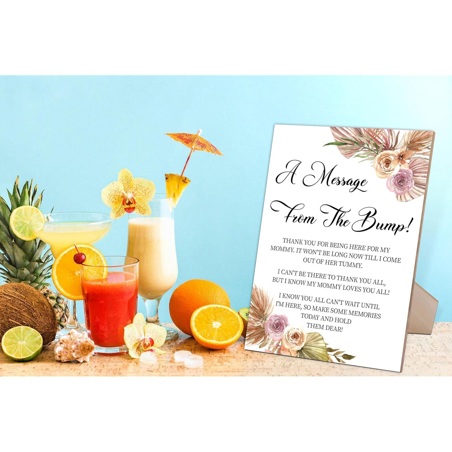 Baby Shower Game For A Message From The Bump,Wooden Baby Shower Game Sign With Stand,Boho Baby Shower Table Decorations,Baby Shower Welcome Sign,Party Favors Supplies,Gender Reveal Ideas,-1