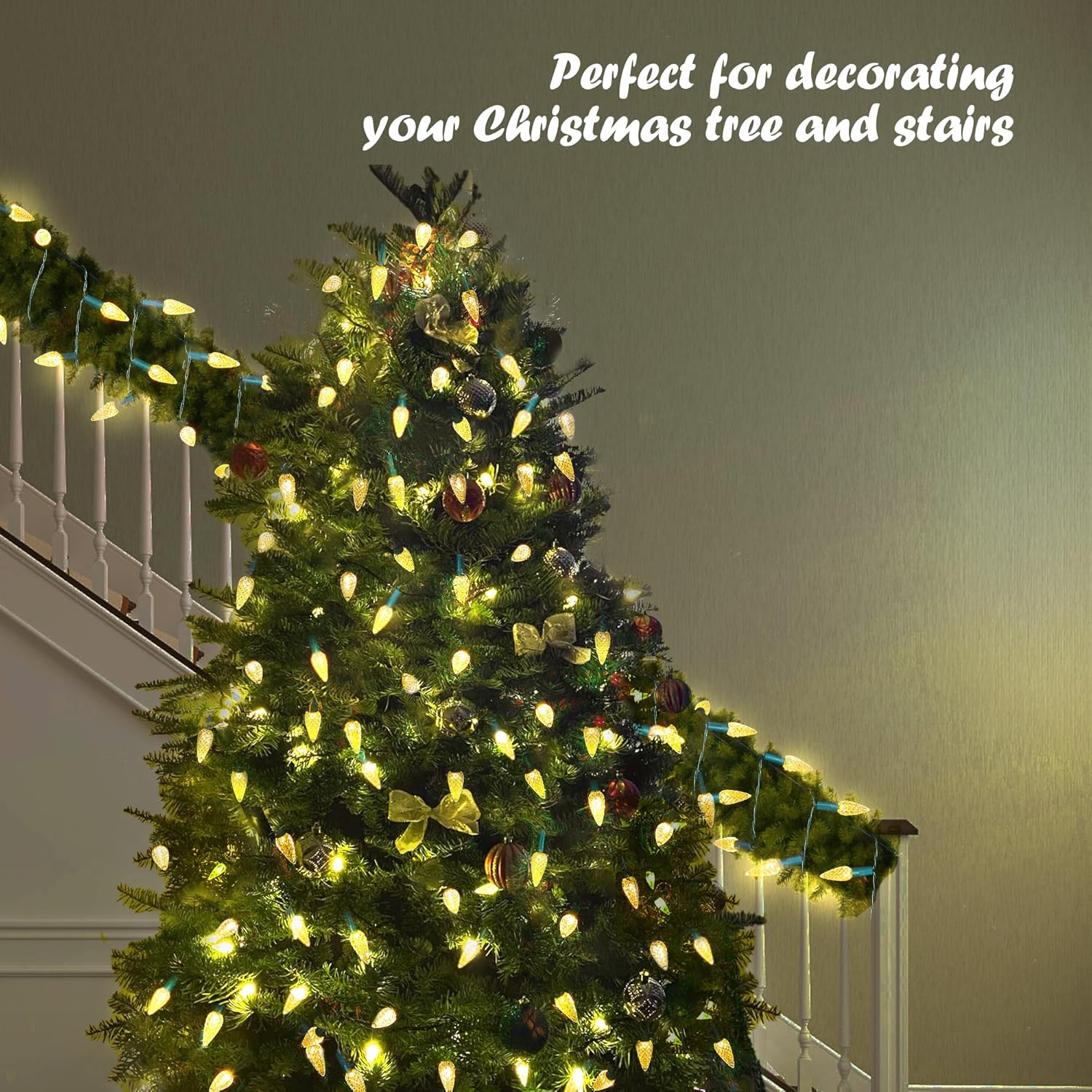 C6 Battery Operated Christmas Lights 60 Led 20Ft String Lights With 8 Modes, Auto Timer, Waterproof For Indoor Outdoor C
