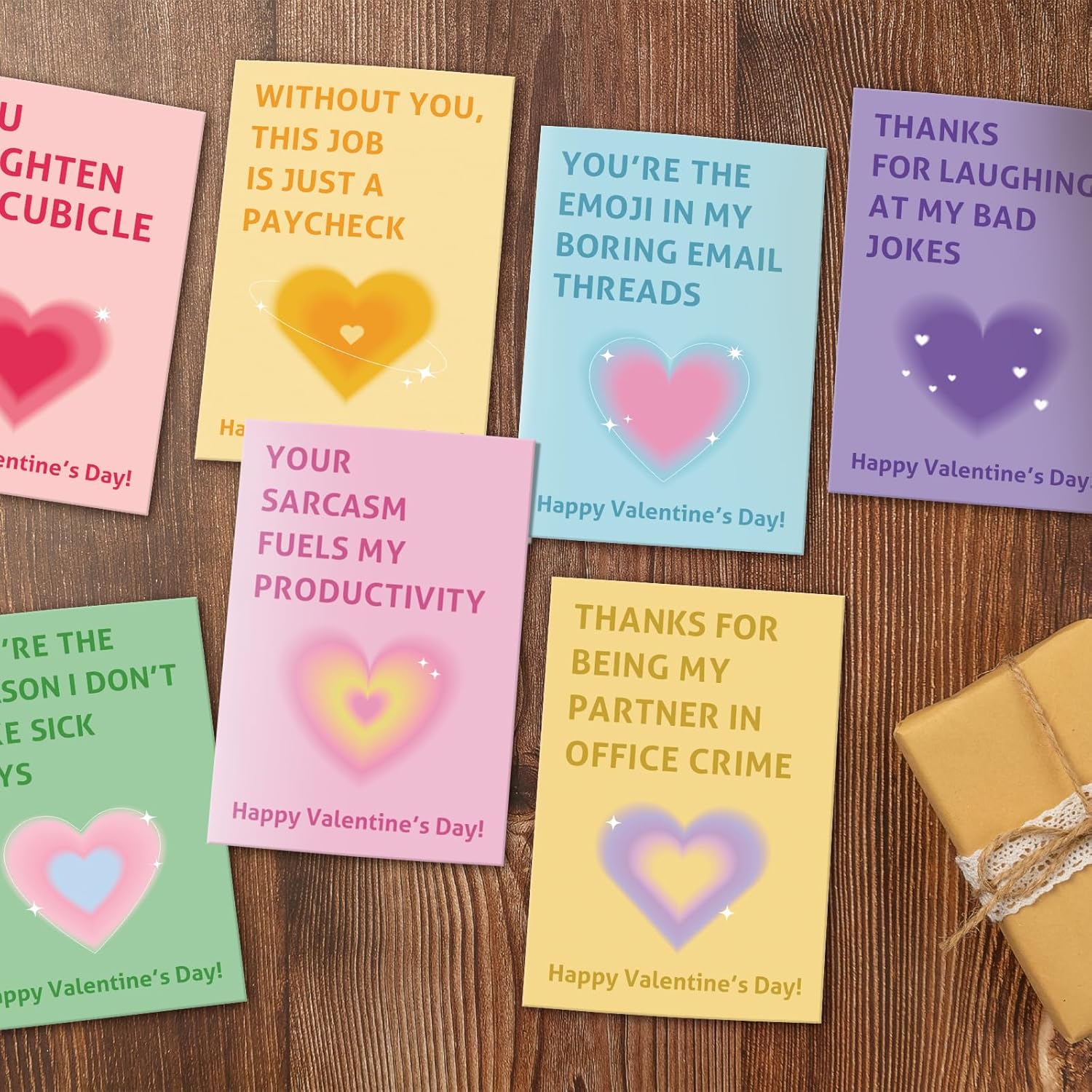 24 Pack Valentine'S Day Card Set For Coworker, Funny Coworker Valentines Cards With Envelopes And Stickers, Office Valentines Cards Gifts For Colleague, 4 X 6 In(8 Designs, 3 Each)