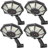4 Pack 168 LED Solar Flood Lights 6500K IP66 Waterproof Motion Sensor Street Lights