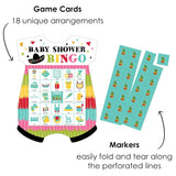 Big Dot of Happiness Let’s Fiesta - Picture Bingo Cards and Markers - Baby Shower Shaped Bingo Game - Set of 18