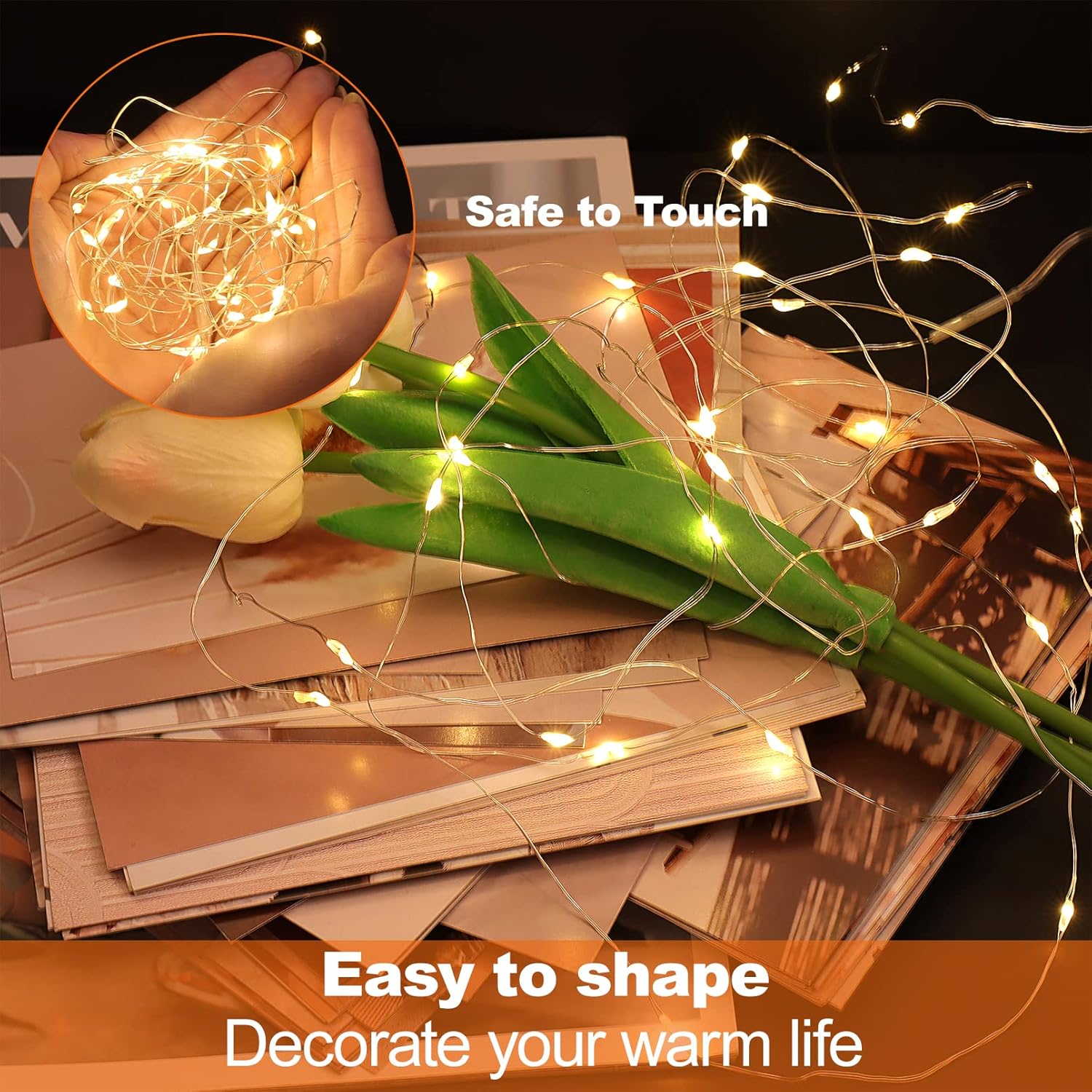 12 Pack Fairy Lights, 7Ft Copper Wire Firefly Starry Lights, 20Led Mini String Lights, Waterproof Fairy String Lights, M