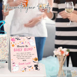 Halloween Blush Baby Shower Measure The Baby Bump Game Kit - Pumpkin & Ghost - 1 Self-Standing Sign & 50 Tickets - How Big Is Mommy'S Belly Sign - Gender Reveal Party Suppliea05