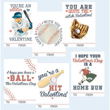 Baseball Sports Themed Valentines Day Card For Kids School Classroom Exchange (24 Included)