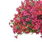 Artificial Flowers For Outdoors – Realistic Faux Silk Flowers For Garden Patio Home Weddings Décor, Yard Planters, 16 Bundles Uv Resistant Fake Flowers(Red & Rose Red)