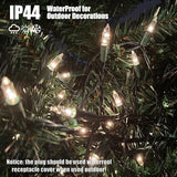 100 Count Clear Christmas String Lights 21FT Green Wire Plug In Indoor Outdoor Christmas Tree Lights UL Certified Warm White Decorative Lights for Wedding Holiday Valentine Decor