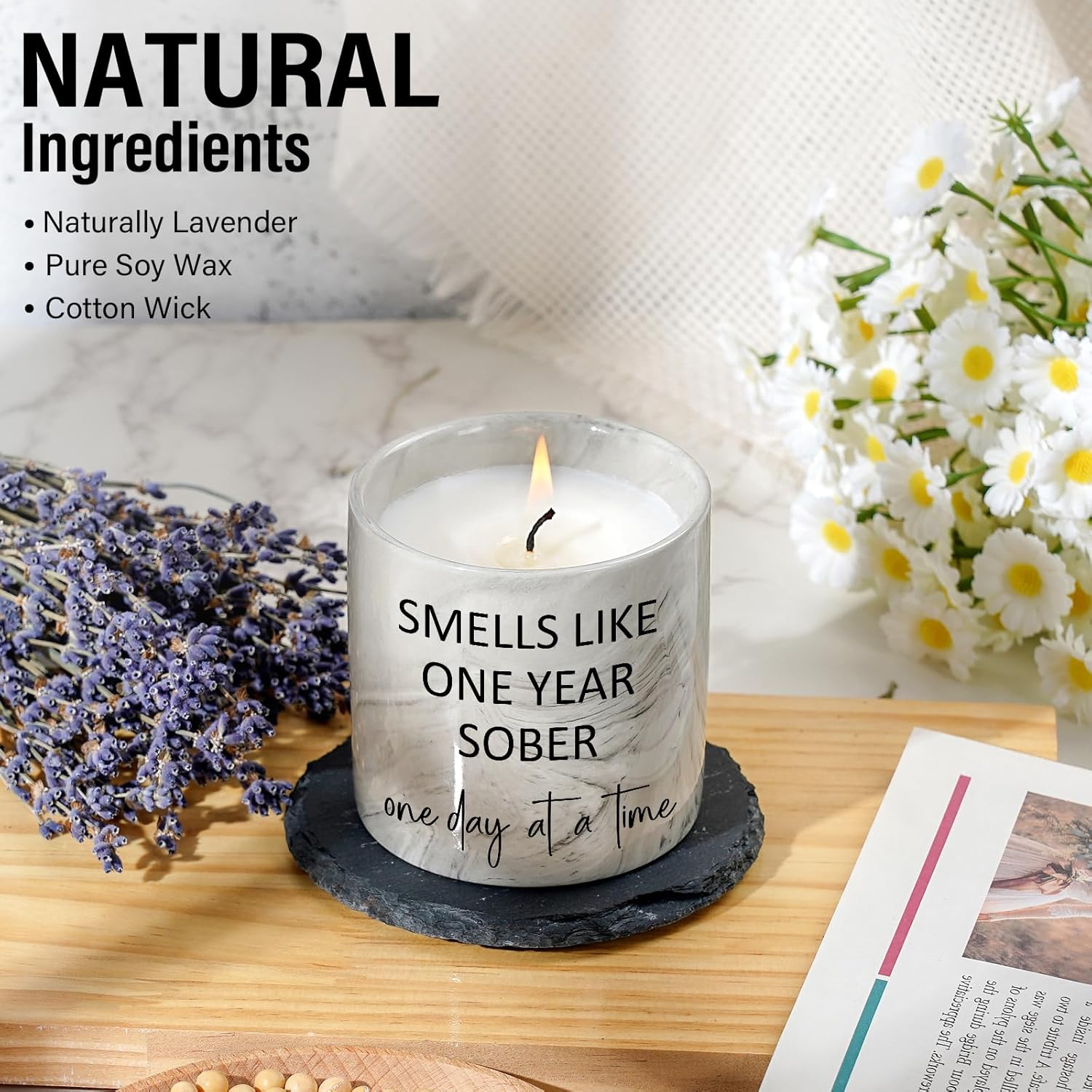 Sobriety Gifts For Women Men, Sober Candle, Sober Gifts For Women Men, Sobrietys Anniversary Recovery Present, 1 Year Sobers Gift