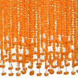 5 Pc - 5 Feet Orange Marigold Garland |Indian/American Wedding Party Mantle Decoration, Faux Garlands Wedding Garland, Diwali Decoration, Spring Bush Floral!