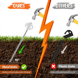 8 Pcs Metal Inflatable Stakes And Tethers Set, Heavy Duty Metal Ground Stakes With Ropes, Hooks & Adjusters, Yard Anchor