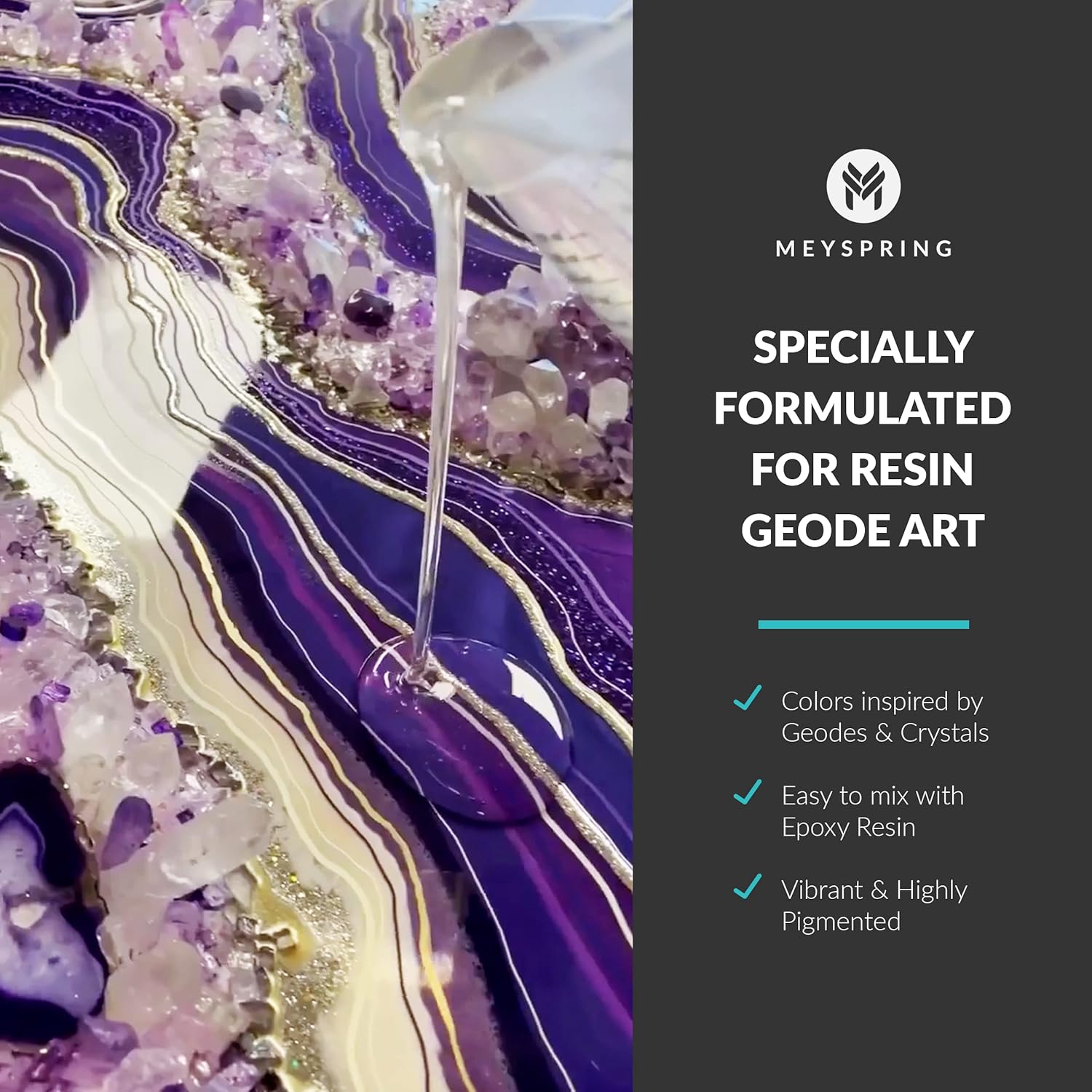 Gemstones Collection Mica Powder For Epoxy Resin - 100G - Epoxy Pigment Colors For Resin Art, Geode Art - Resin Pigment Powder And Cosmetic Grade Mica Powder - Epoxy Resin Pigment Set