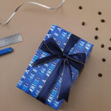 Birthday Wrapping Paper Roll-17 Inches X 32.8 Feet, Blue Happy Birthday Design, 1 Roll