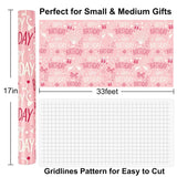 Birthday Wrapping Paper Roll, Pink Gift Wrapping Paper For Small & Medium Gifts, 17 Inch X 33 Feet, Birthday Party Gift Wrap