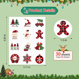 360Pcs Assorted Christmas Buffalo Plaid Stickers For Candy Goodie Envelopes Cards, Round Christmas Envelope Seals Gift Present Wrap Decoration