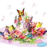 Pop Up Birthday Card With Lights Music, 3D Butterfly Flowers Get Well Soon Thank You Mother'S Day Anniversary Card Teacher Appreciation Gifts For Women Men