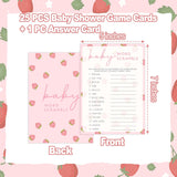 Baby Shower Games For Girl, Strawberry Baby Word Scramble, 25 Hilarious Games + 1 Answer Card For Gender Reveal Party Decorations Supplies Announcement - E07