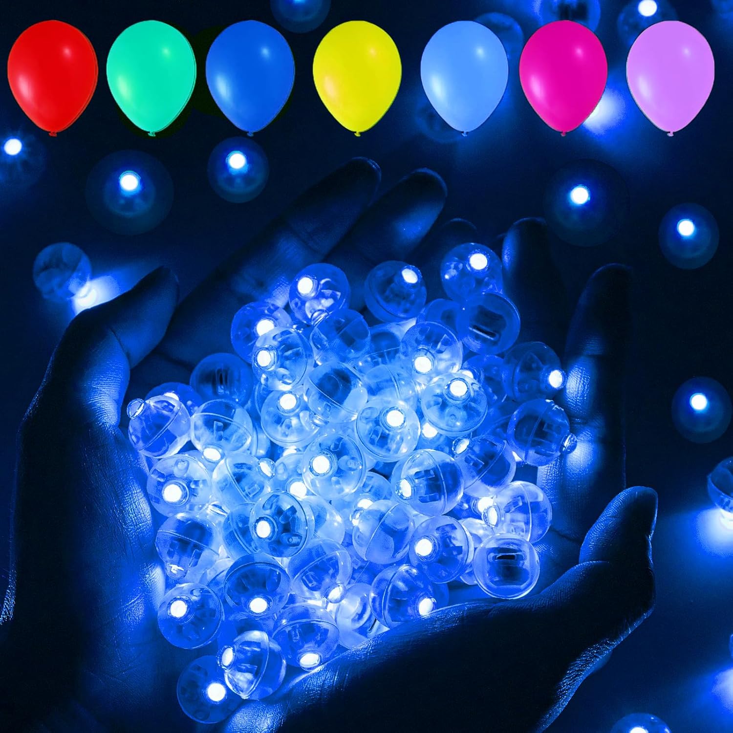 Blue Led Balloon Lights, 100Pcs Mini Round Balls Lights Long Standby Time Flash Ball Lights For Balloon Paper Lantern Le
