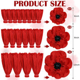 30 Pcs Artificial Red Poppy Flowers Veterans Day Large Poppies Fake Flowers For Halloween Memorial Day Wicked Birthday Carnival Back To School Party Backdrop