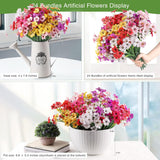 24 Bundles Artificial Flowers For Outdoor,No Fade Fake Plastic Flowers Faux Plants For Decoration Hanging Planters Indoor Outside Garden Porch Window Box Home Wedding Farmhouse
