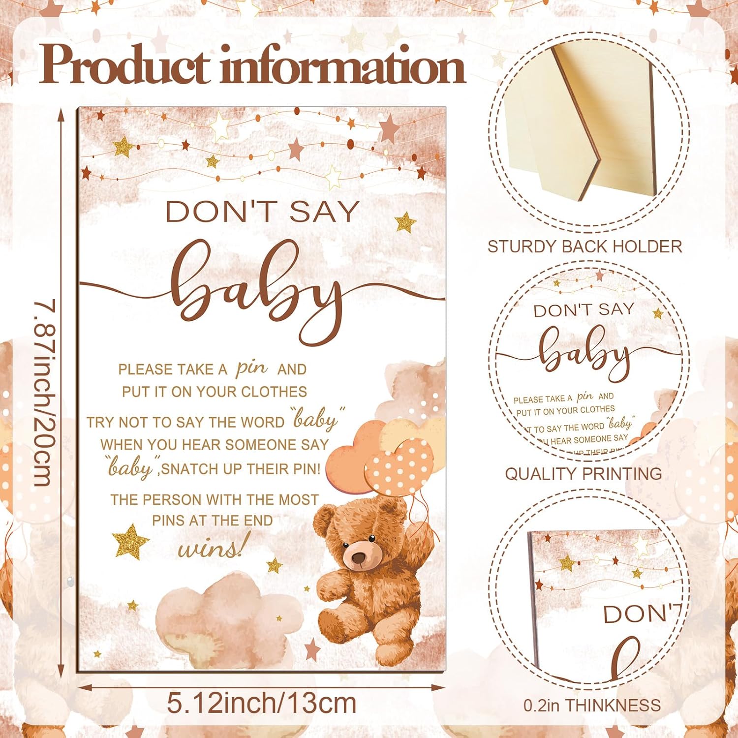 321 Pcs Brown Bear Baby Shower Games Decoration Set 5 Games Include Baby Shower Bingo Word Search Description The Price Guess Who For Gender Reveal Game Decoration Gift Sets Party Decor