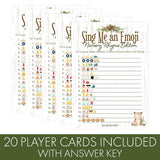 Woodland Teddy Bear Baby Shower Emoji Game Cards - 20 Count