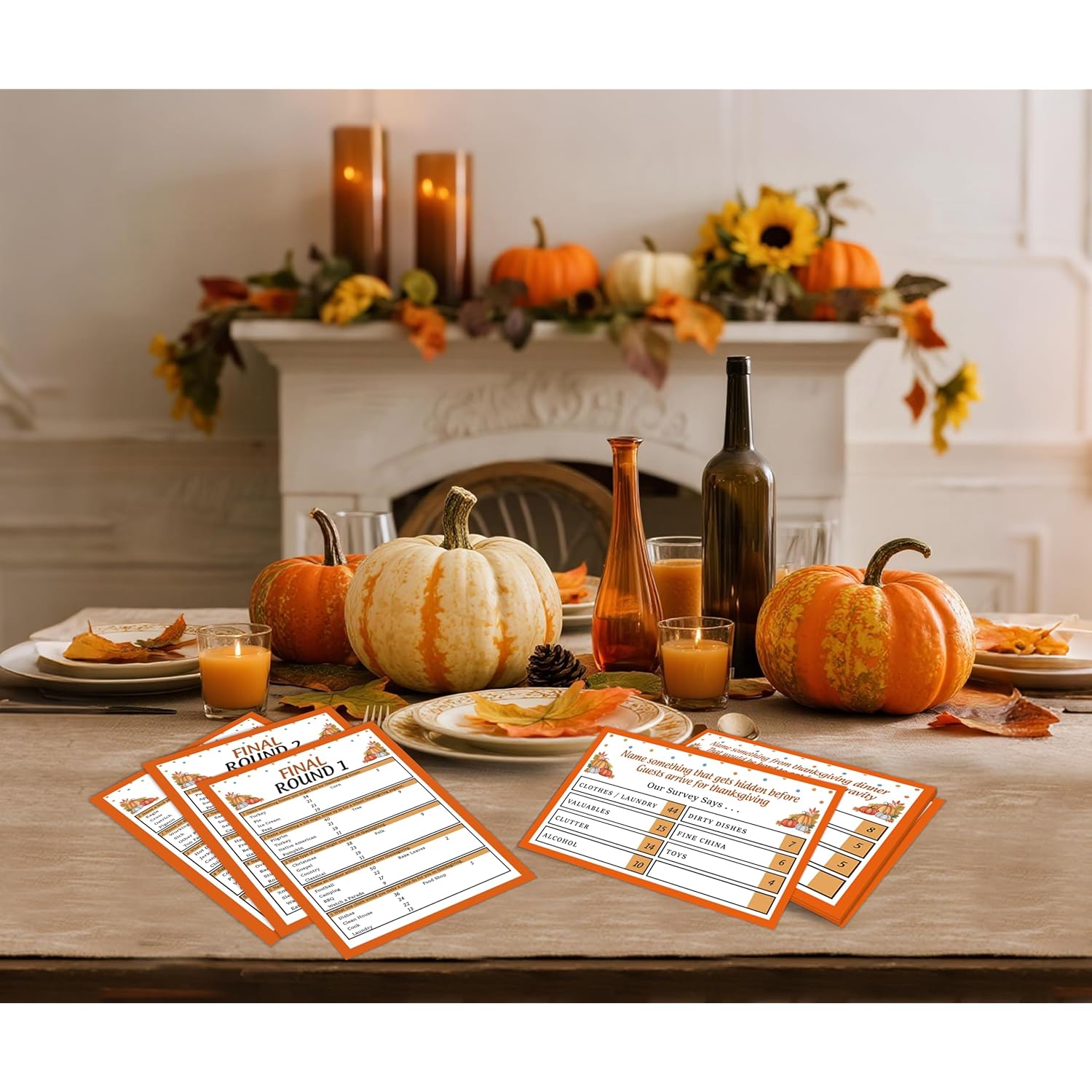 Thanksgiving Friendly Feud Game, Family Friendly Quiz, Family Game Night, Feud Trivia Quiz, Thanksgiving Trivia For Holiday Party, Fall Party Supplies - Egj01