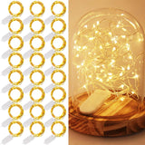 24 Pack Fairy Lights Battery Operated (Included), 7 Ft 20 Led Mini String Lights, Waterproof Silver Wire Firefly Starry
