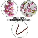 8 Pack Purple Orchid Artificial Flowers Real Touch, 22'' Artificial Fake Faux Silk Orchid Stem Bouquets For Wedding Party Home Garden Decor,Orquideas Artificiales Para Decora
