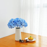 Sky Blue Silk Hydrangea Flower Heads 10 Pcs With Removable Stems 12.5" Faux Flowers For Home, Wedding & Event Décor