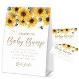 Baby In Bloom How Big Is Mommys Belly Game, Measure The Baby Bump Baby Shower Game, Sunflower Baby Shower Party Decor & Supplies, 1 Sign & 50 Guess Cards-A05