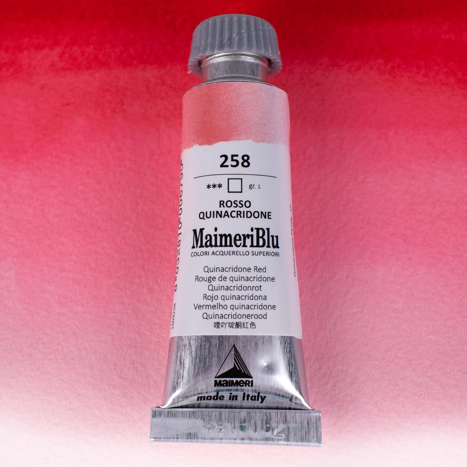 MaimeriBlu 12ml Single-Pigment Watercolor Paint - Quinacridone Red PR209 Professional Watercolor Paint - Lightfast and Transparent Watercolor Paint Tube for Artists