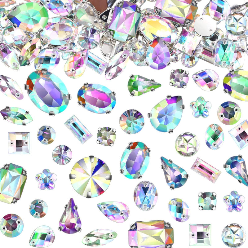 320 Pieces Sew On Rhinestone Sew Crystals Acrylic Gems Sewing Claw Rhinestone