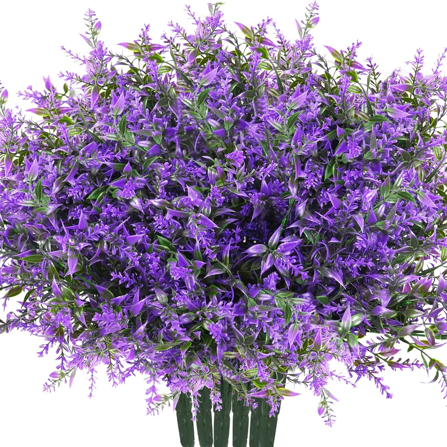 Artificial Plants Outdoor, 20Pcs Lavender Artificial Flowers,Fake Plastic Flowers,Uv Resistant Fake Flowers For Outside Indoor Porch Patio Window Box Planter Home Decor (Purple)
