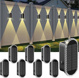 8 Pack Solar Fence Lights Up Down 3 Mode IP65 Waterproof Outdoor Wall Lights