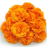 Marigold Flowers Artificial - 80 Premium Silk Flower Heads With 30 Stems For Diwali Decor, Day Of The Dead Altar, Handmade Garland Making (2" Blooms, Reusable) (Orange 80)