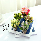 Set Of 6 Potted Artificial Flowers Fake Flowers With Vase Faux Flowers In Pot, Spring Decor For Home Office Floral Arrangement For Table Dinning Room Decoration Shelf Decor