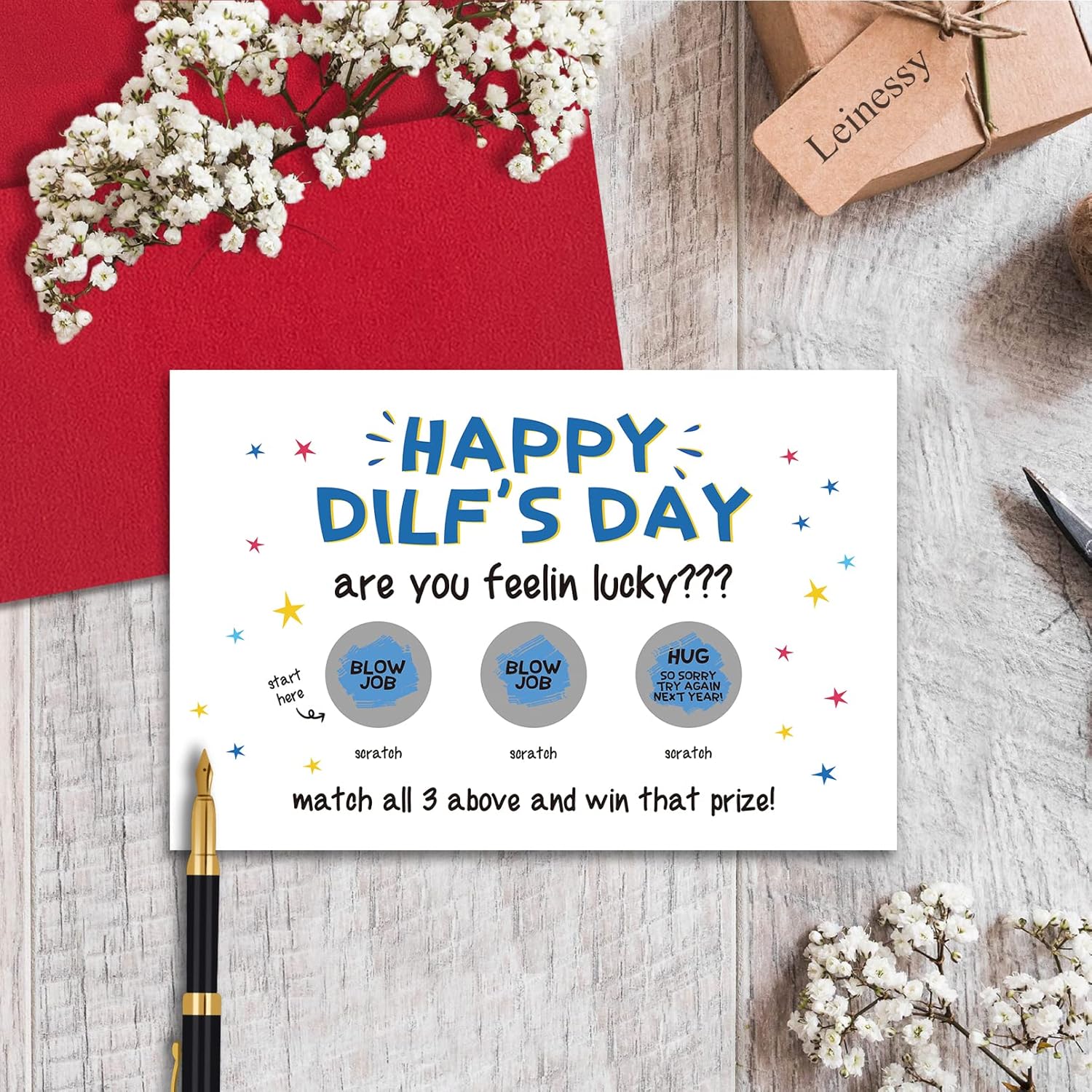 Rude Scratch Off Father'S Day Card For Husband, Funny Dilf Card For Him, Naughty Valentine'S Day Card