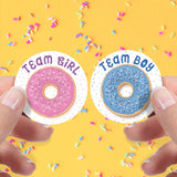Donut Gender Reveal Party - We Donut Know - Team Boy Or Team Girl - 40 Stickers